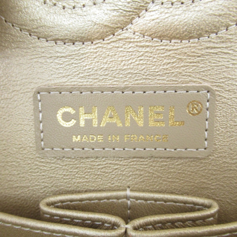 CHANEL MatelasseW Flap ChainShoulder Bag Cat Pattern Beige Nylon - Picture 7 of 10